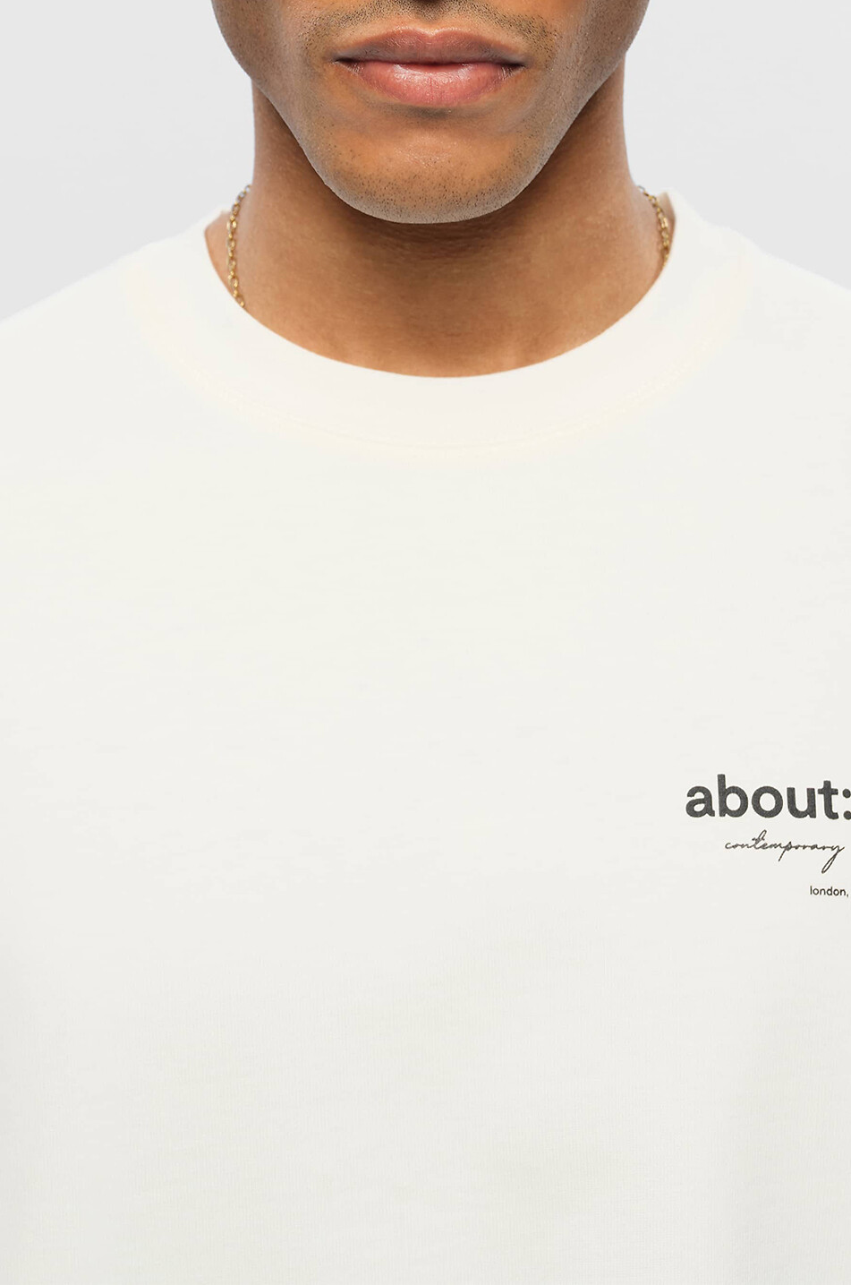 ABOUT:BLANK T-shirt boxy à manches courtes Reverse Oat Homme BEIGE 5