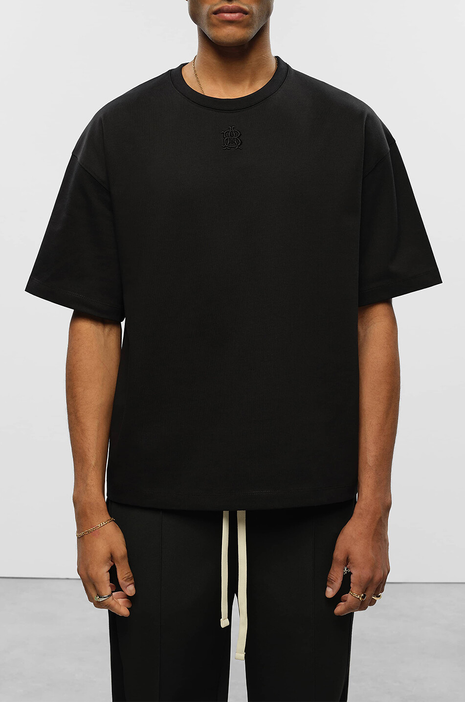 ABOUT:BLANK Boxy-Kurzarm-T-Shirt Rollover Herren SCHWARZ 2