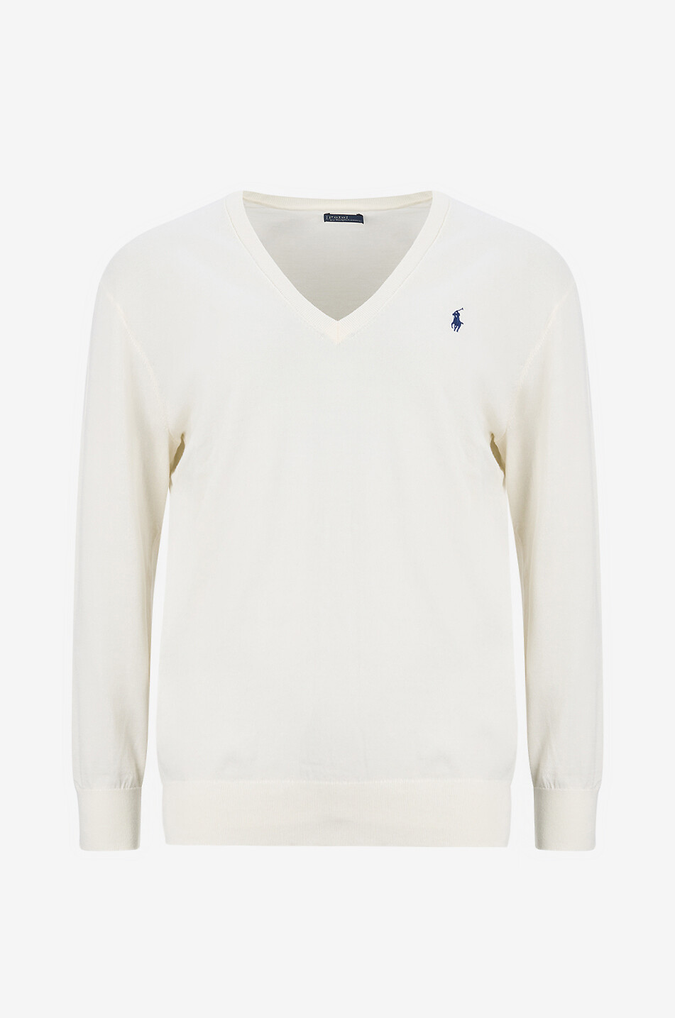 POLO RALPH LAUREN Ponny fine-gauge cotton V-neck jumper Women EGGSHELL 1