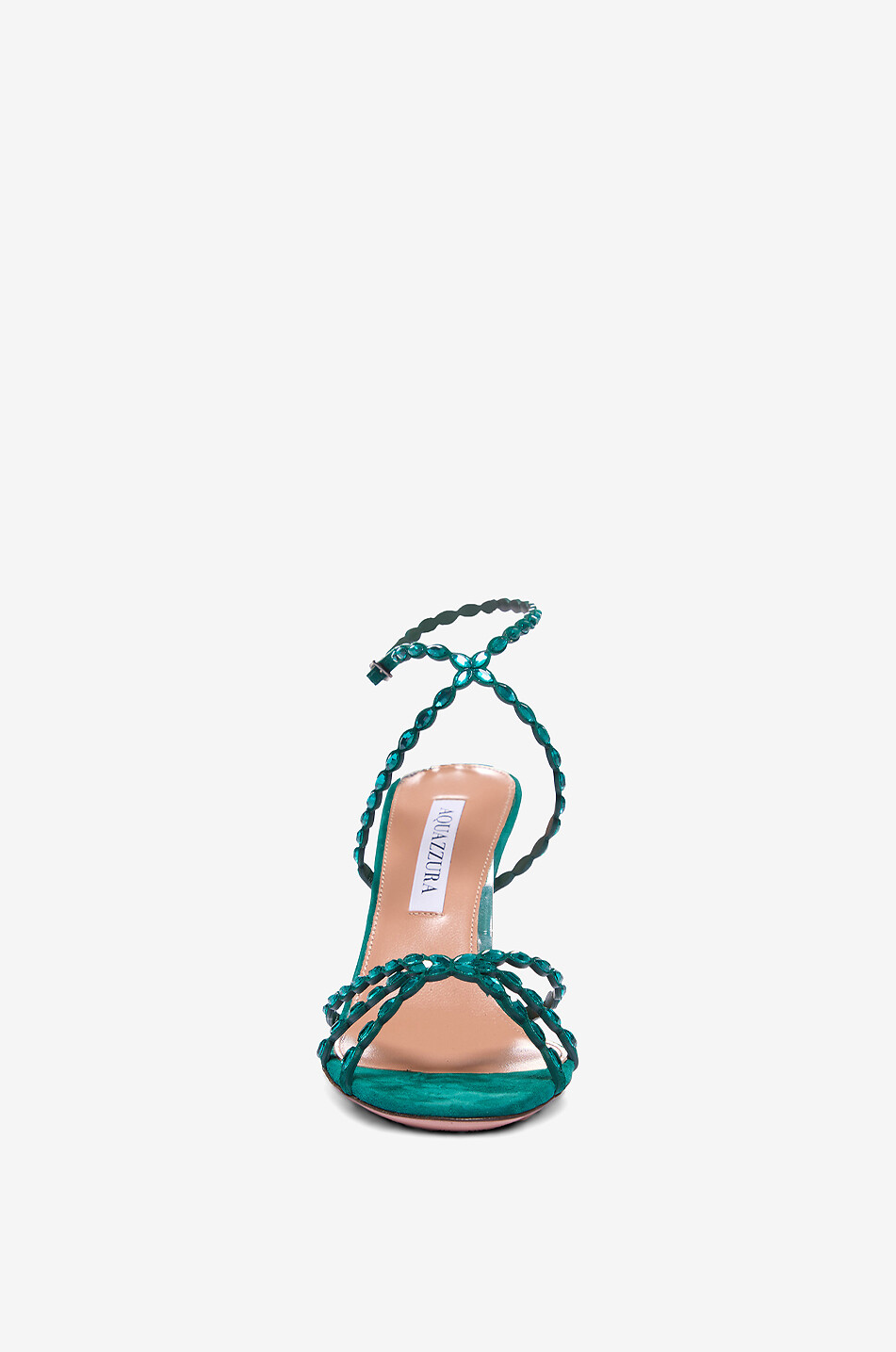 AQUAZZURA Absatzsandalen aus Wildleder und Kristallen Love Struck 85 Damen GRÜN 2