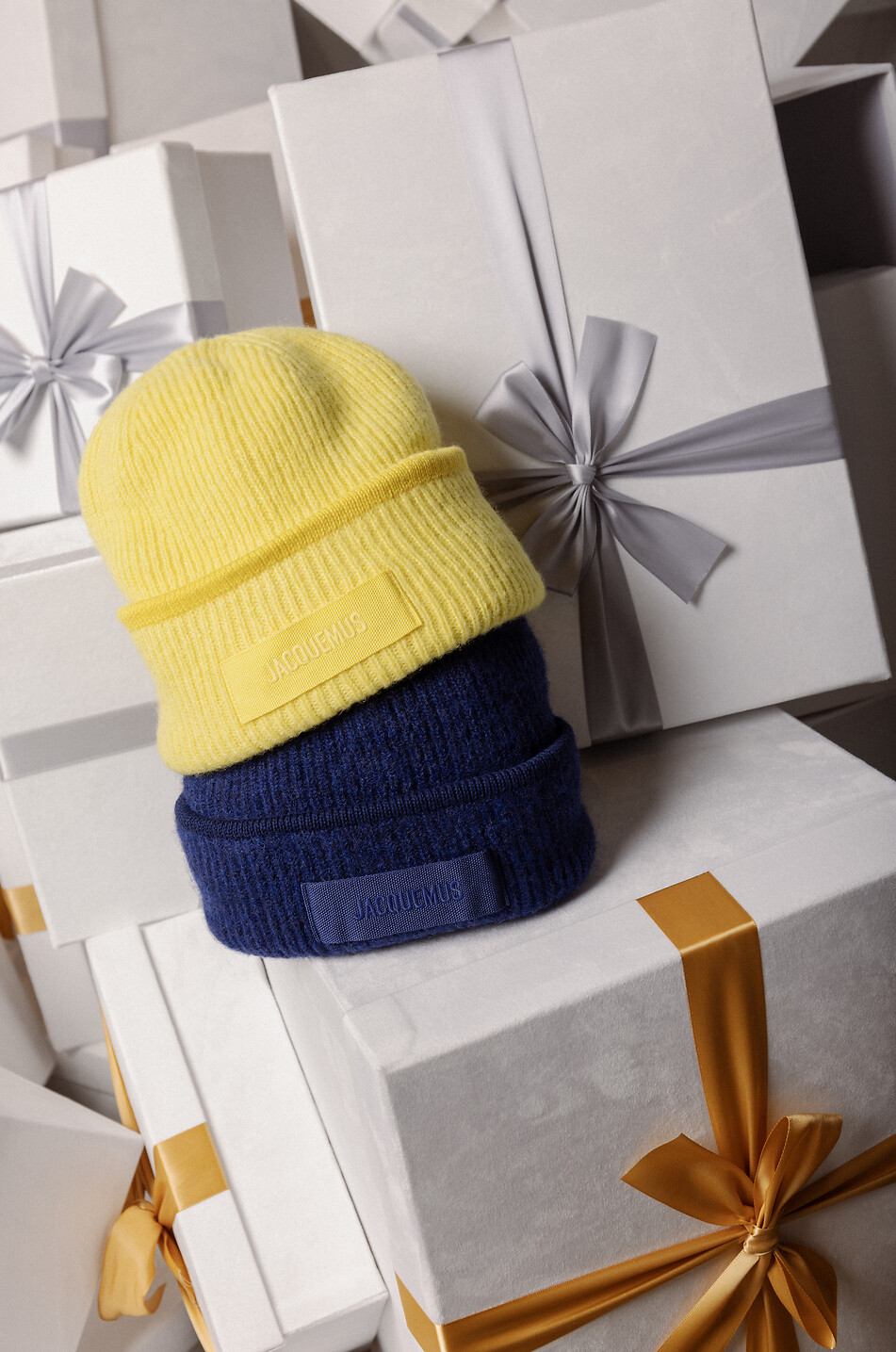JACQUEMUS Bonnet côtelé en laine alpaga Le Bonnet Gros Grain Femme BLEU FONCE 3