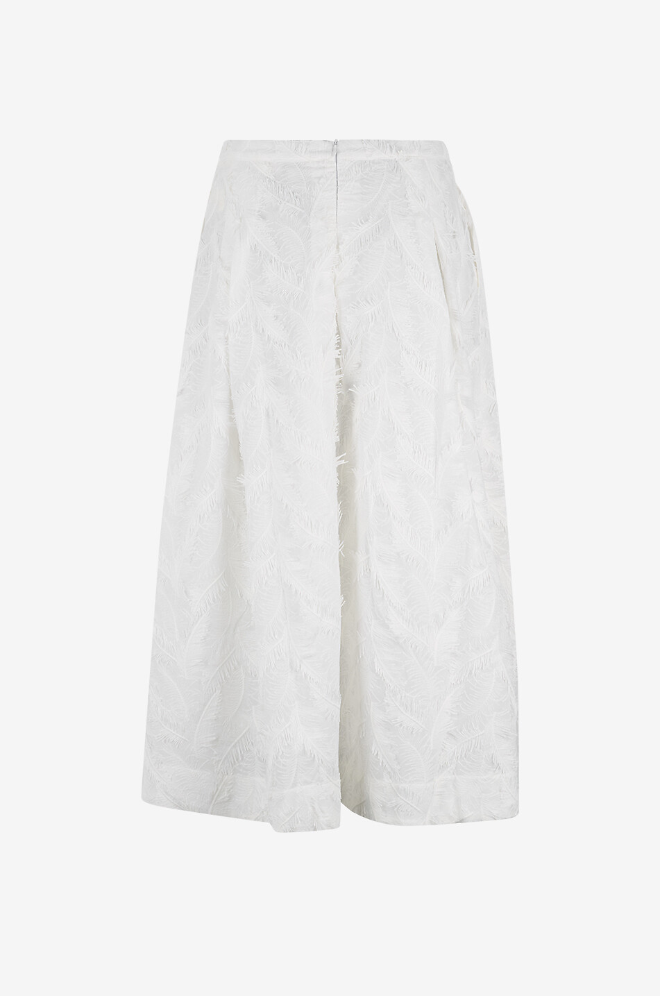 BALZAC PARIS Jupe midi évasée à broderies plume Manuela Femme BLANC 2