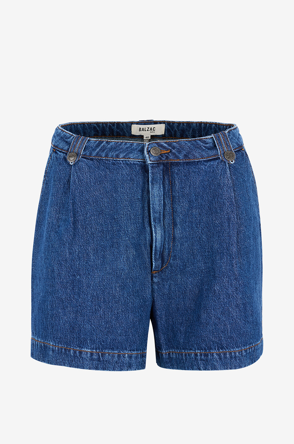BALZAC PARIS Short à pinces en denim Simon Femme BLEU 1