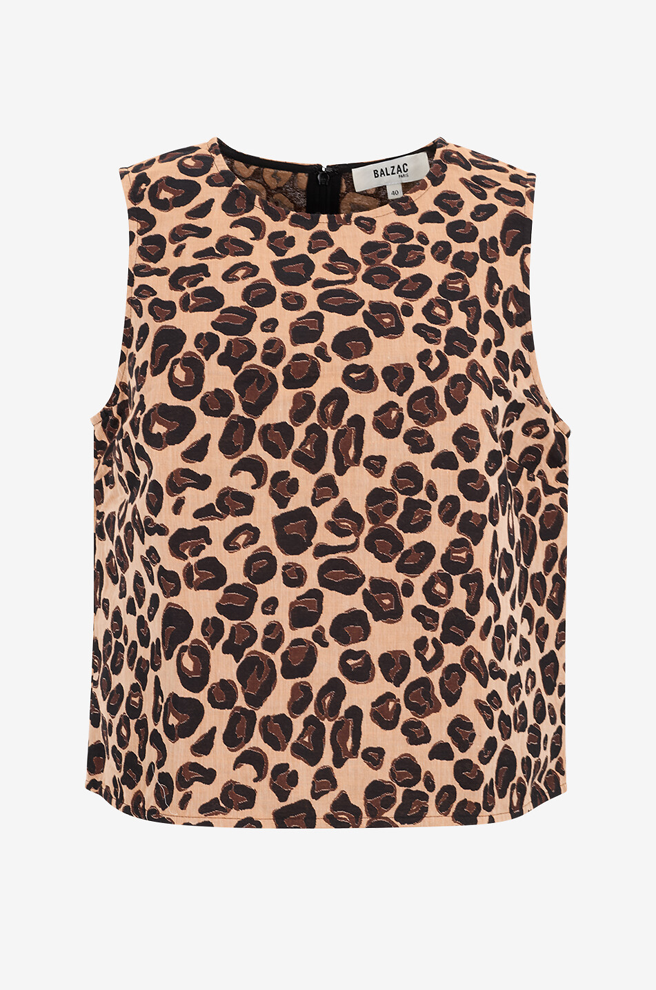 BALZAC PARIS Top boxy sans manches en jacquard Iza Femme Marron 1