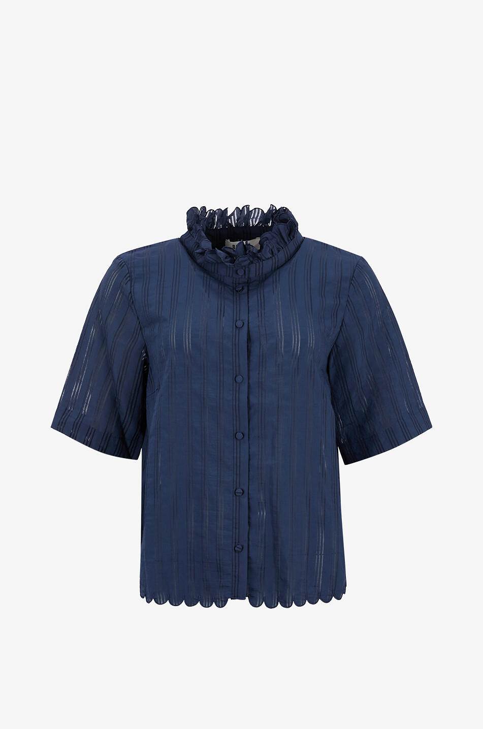 BALZAC PARIS Boxy-Hemd aus gestreiftem transparentem Jacquard Amato Damen DUNKELBLAU 1