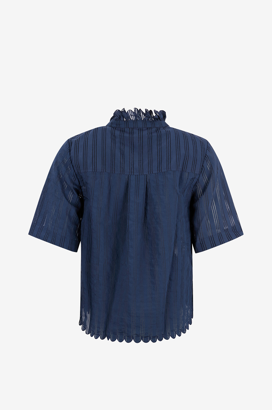 BALZAC PARIS Boxy-Hemd aus gestreiftem transparentem Jacquard Amato Damen DUNKELBLAU 2