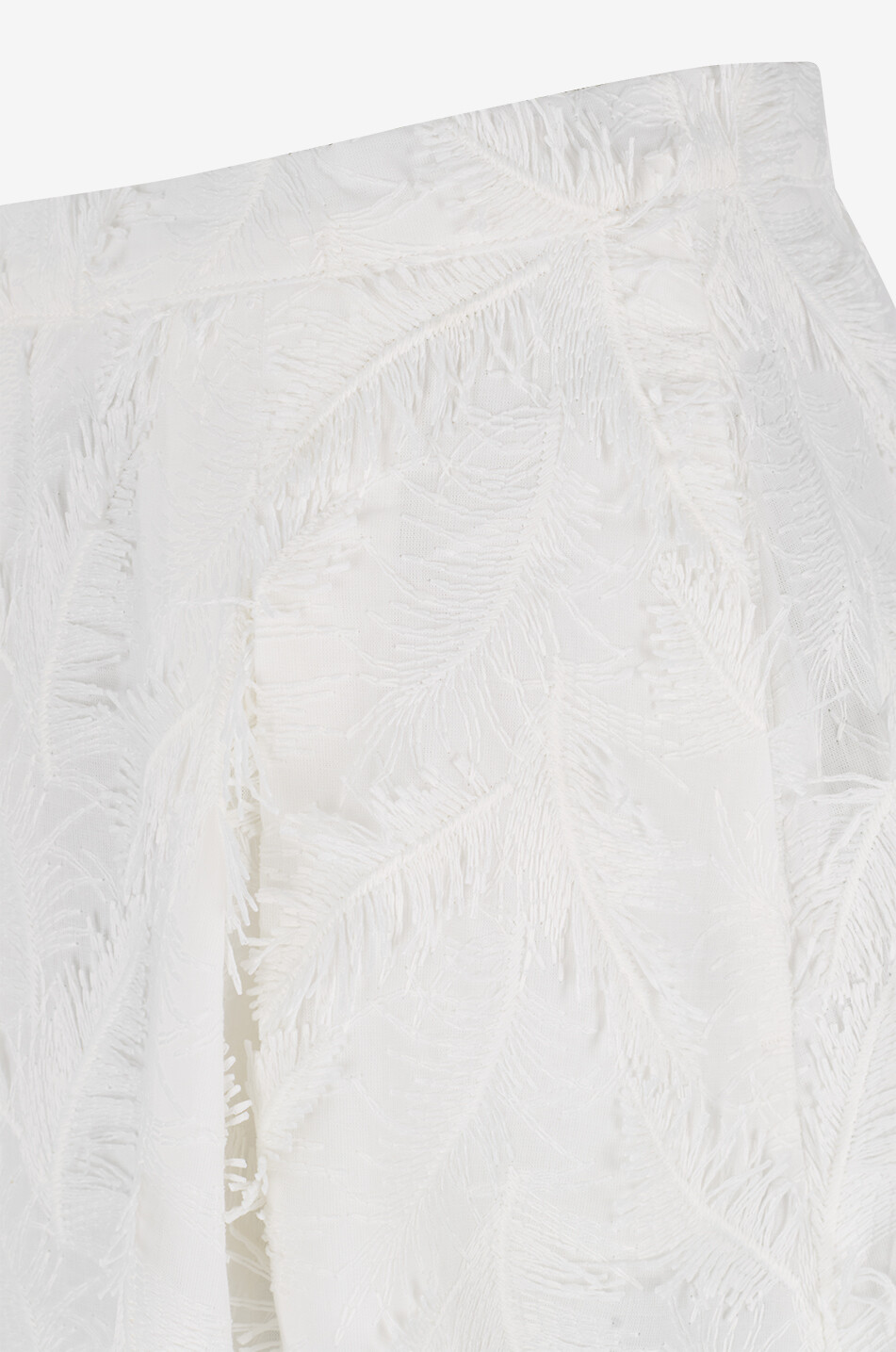 BALZAC PARIS Jupe midi évasée à broderies plume Manuela Femme BLANC 3