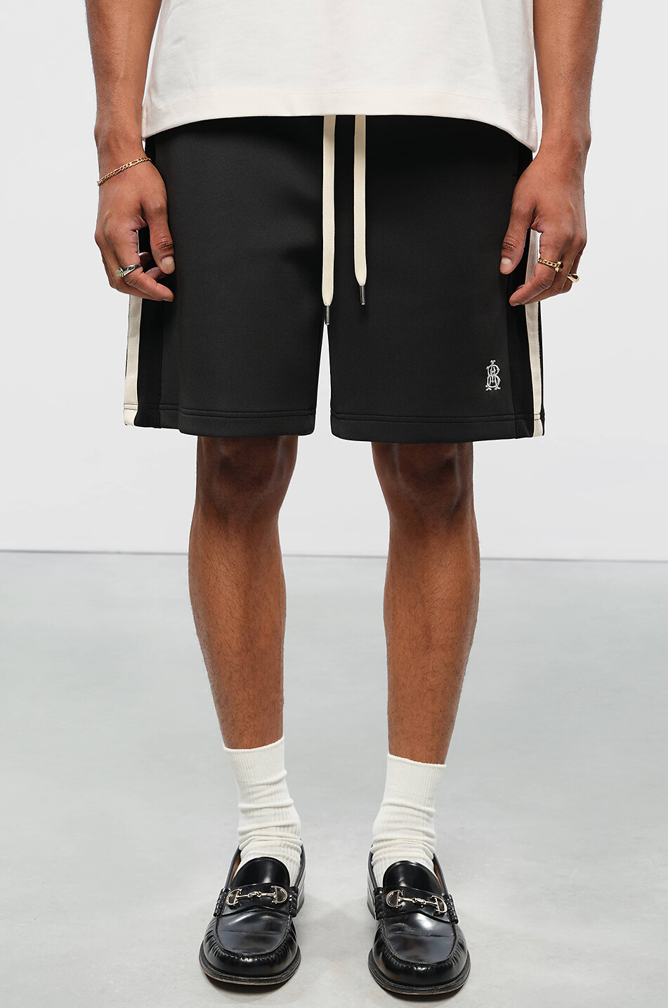 ABOUT:BLANK Short en jersey technique Monogram Track Homme NOIR 3