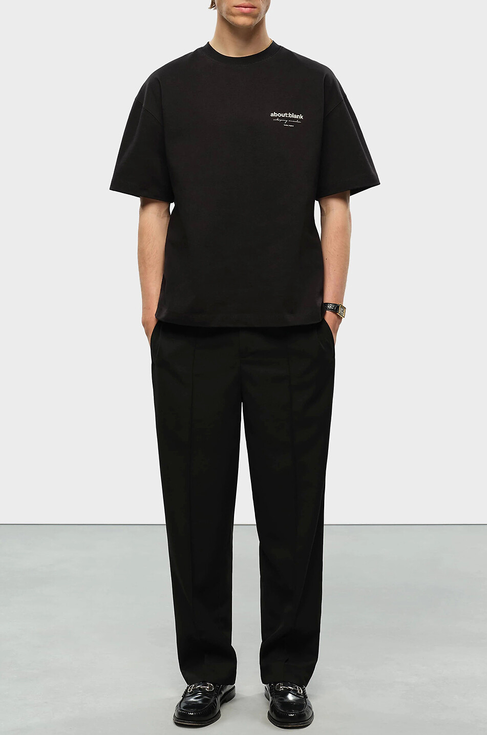 ABOUT:BLANK T-shirt boxy à manches courtes Reverse Homme NOIR 3