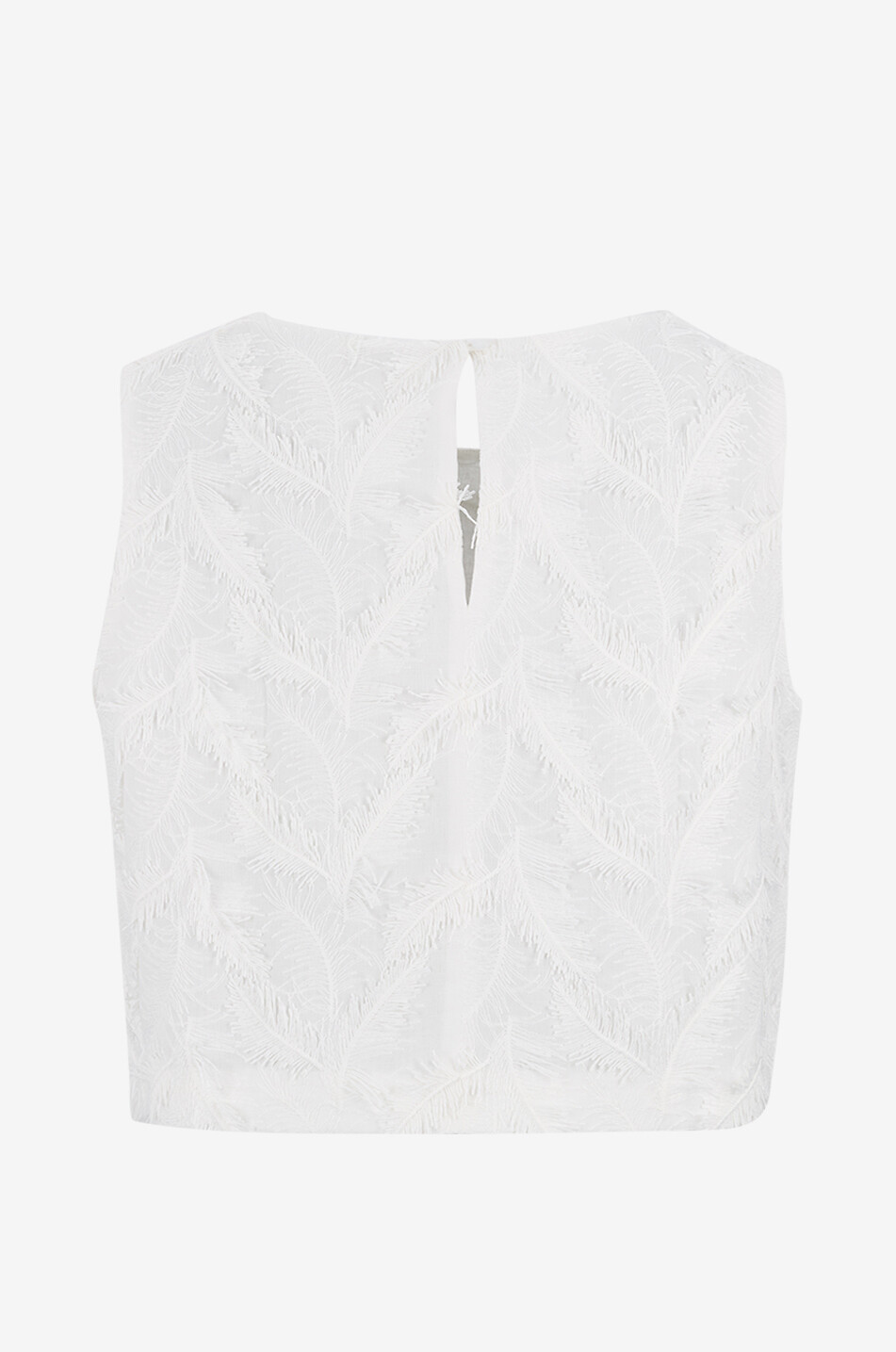 BALZAC PARIS Top sans manches boxy à broderies plume Roda Femme BLANC 2