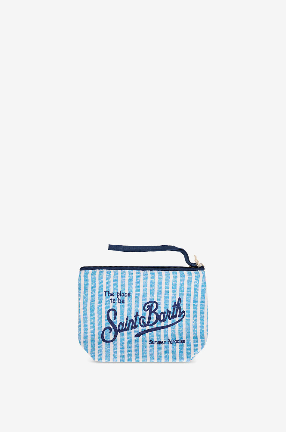 MC2 SAINT BARTH Aline striped canvas cosmetic pouch Women BLUE 2