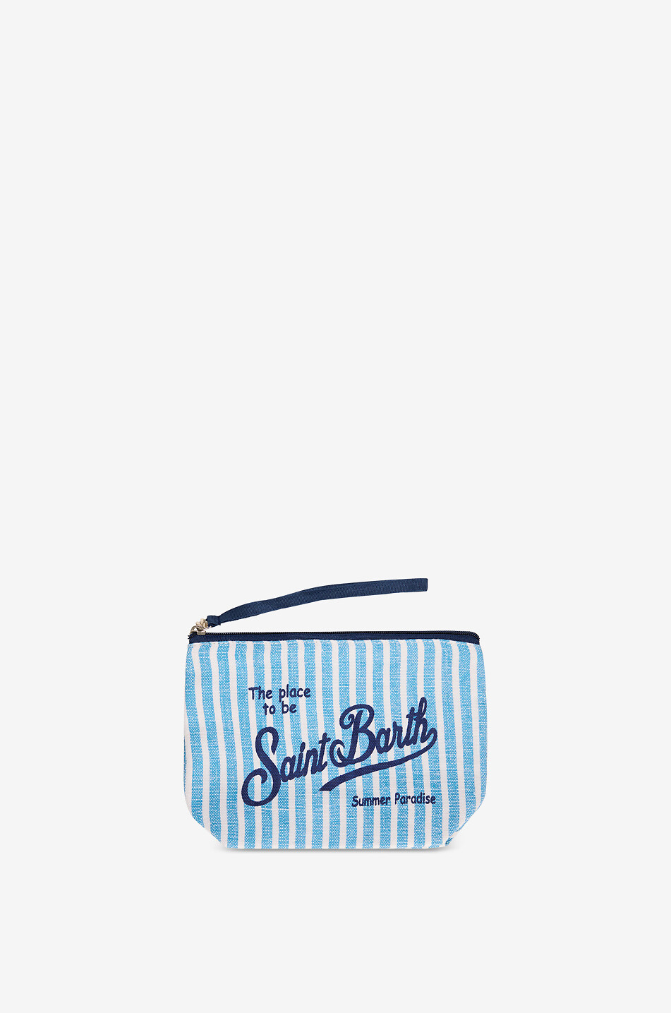 Aline striped canvas cosmetic pouch