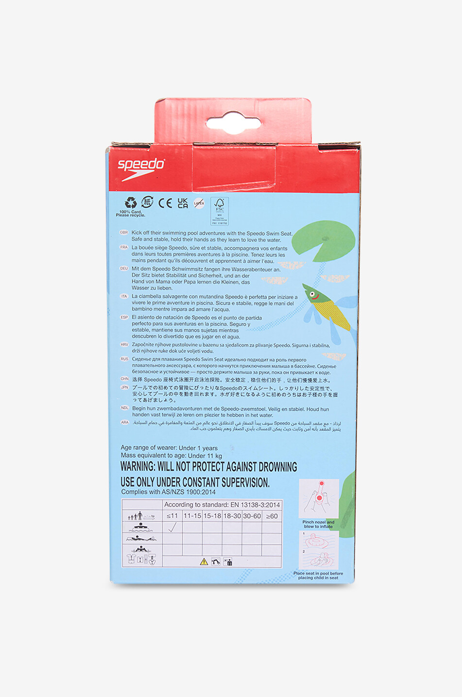 SPEEDO Baby Swim Seat swimming float Unisex ORANGE 2