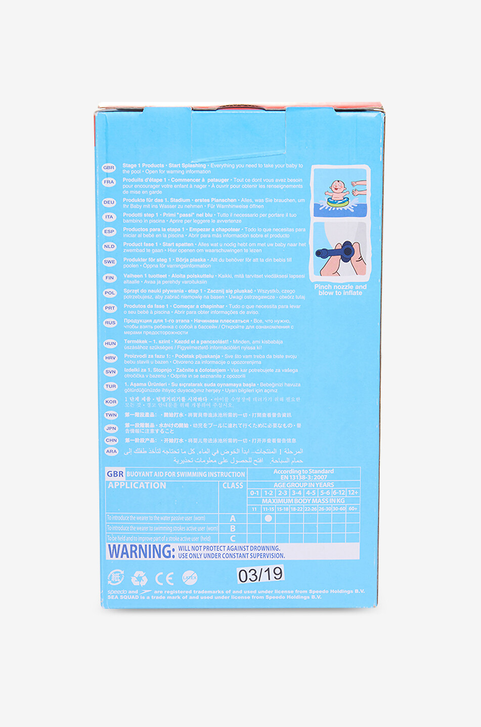 SPEEDO Baby Swim Seat inflatable swimming aid Unisex ORANGE 2