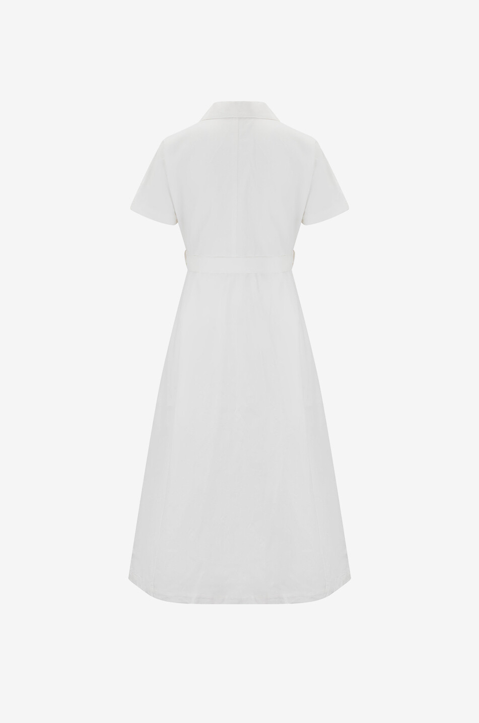 EMILY’S X BONGENIE Emily short-sleeved gabardine midi shirt dress Women WHITE 2