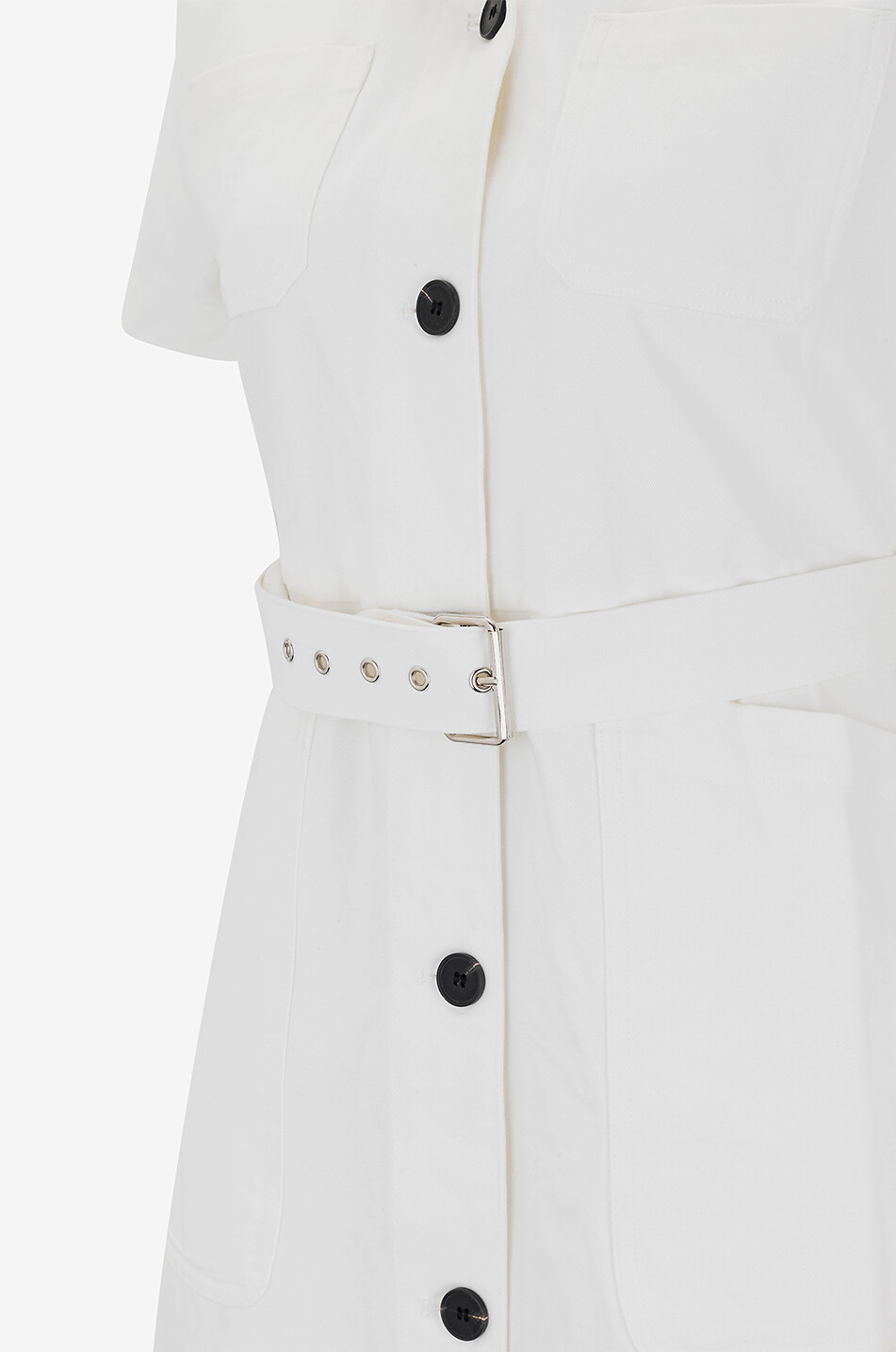 EMILY’S X BONGENIE Emily short-sleeved gabardine midi shirt dress Women WHITE 3