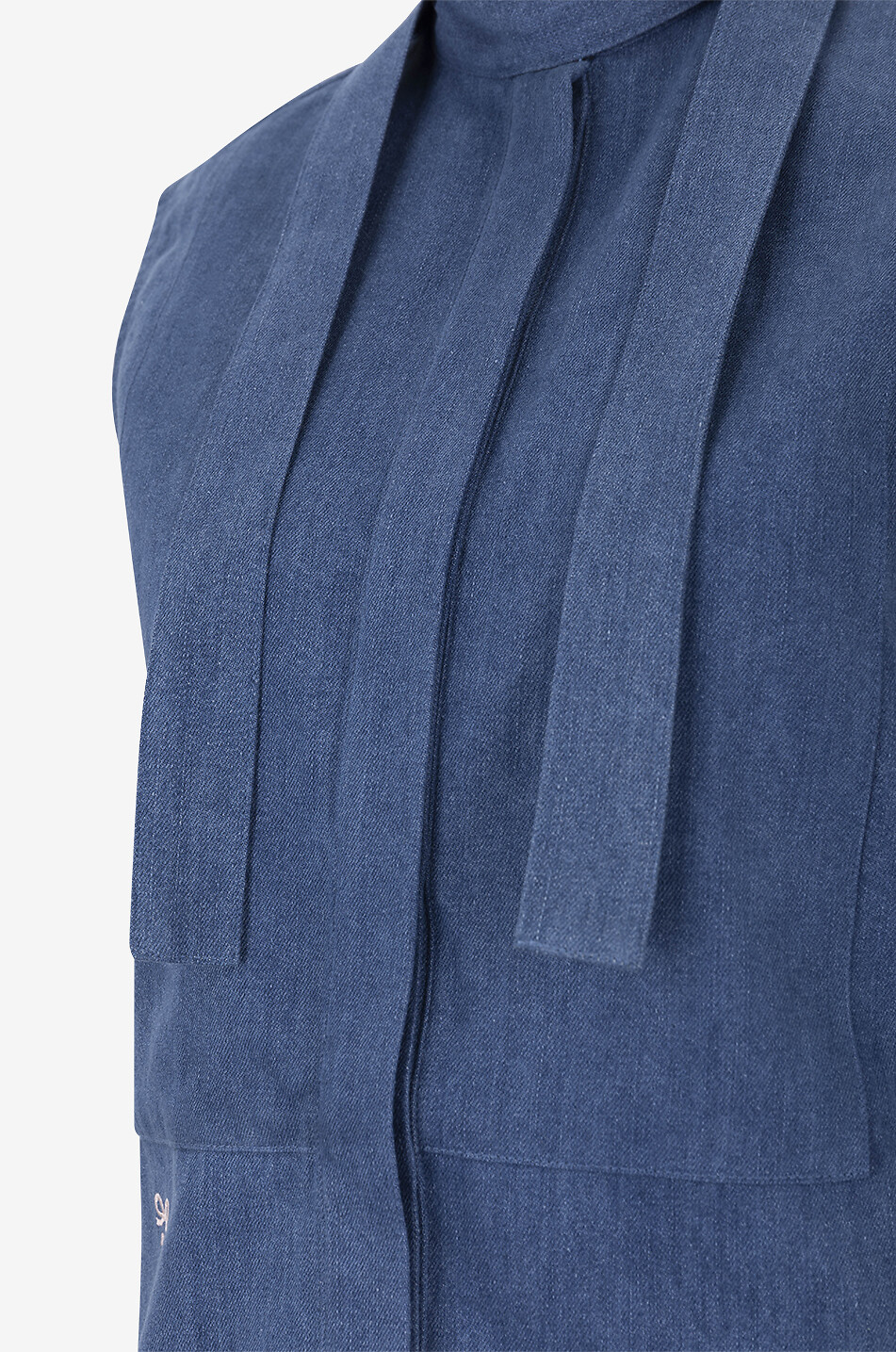 EMILY’S X BONGÉNIE Top sans manches à lavallière en denim Emily Femme BLEU 3