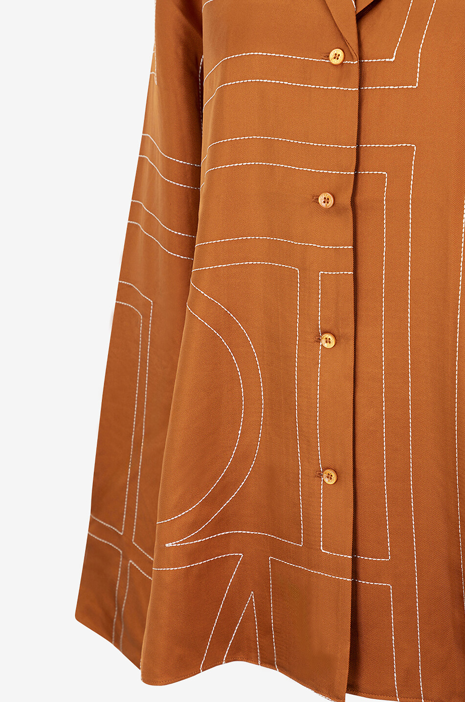 TOTEME Monogram PJ embroidered relaxed silk shirt Women ORANGE 3