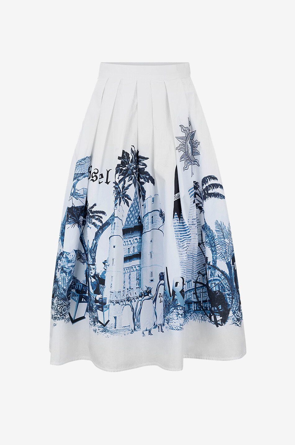 Robe midi plissée en popeline Basel