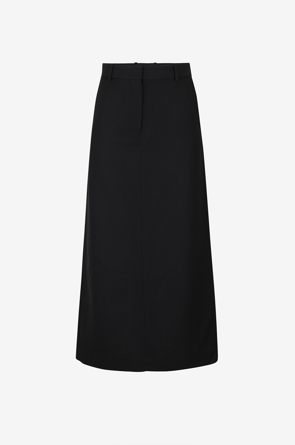 Low-rise wool blend long skirt