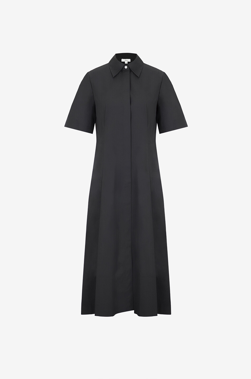 Cotton short-sleeved midi shirt dress