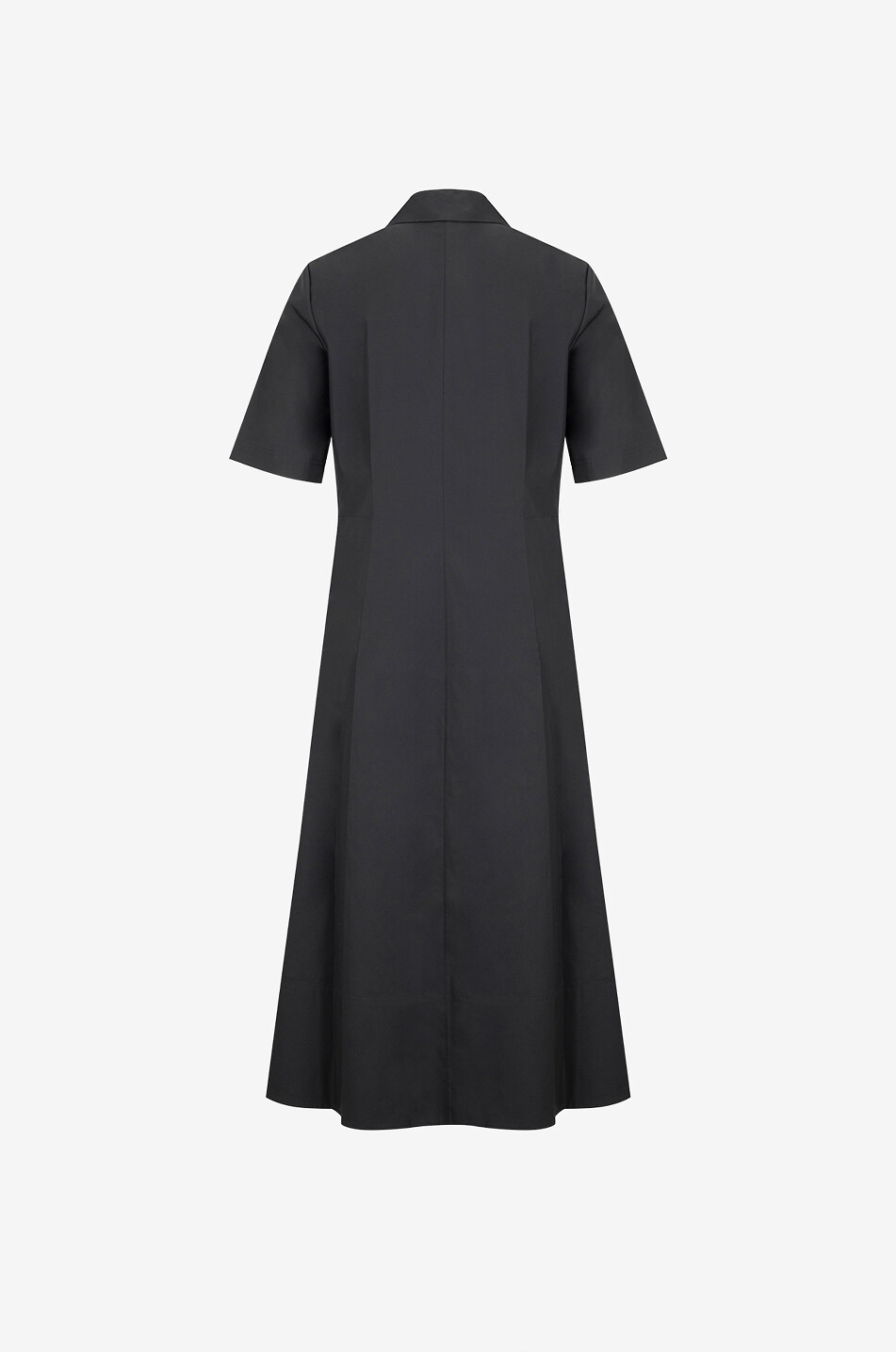 VINCE Cotton short-sleeved midi shirt dress Women BLACK 2