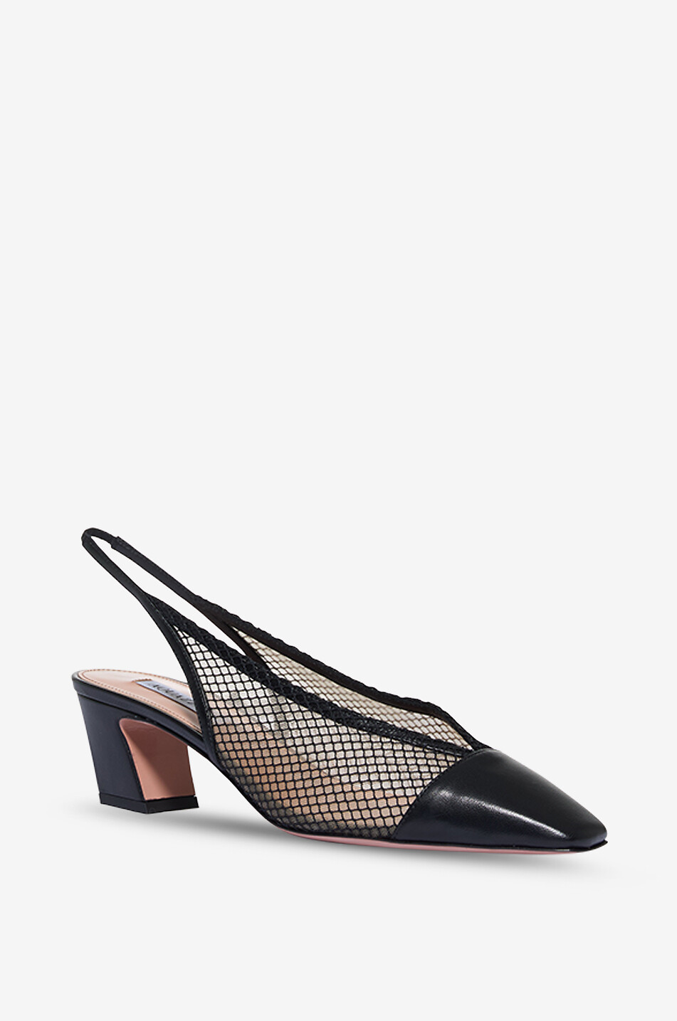AQUAZZURA Slingback-Pumps aus Netz und Nappaleder Margot 50 Damen SCHWARZ 1