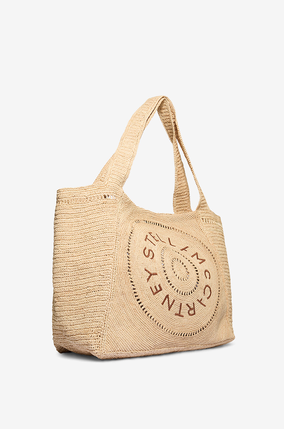 STELLA McCARTNEY Stella Logo Large crochet raffia tote bag Women BEIGE 2