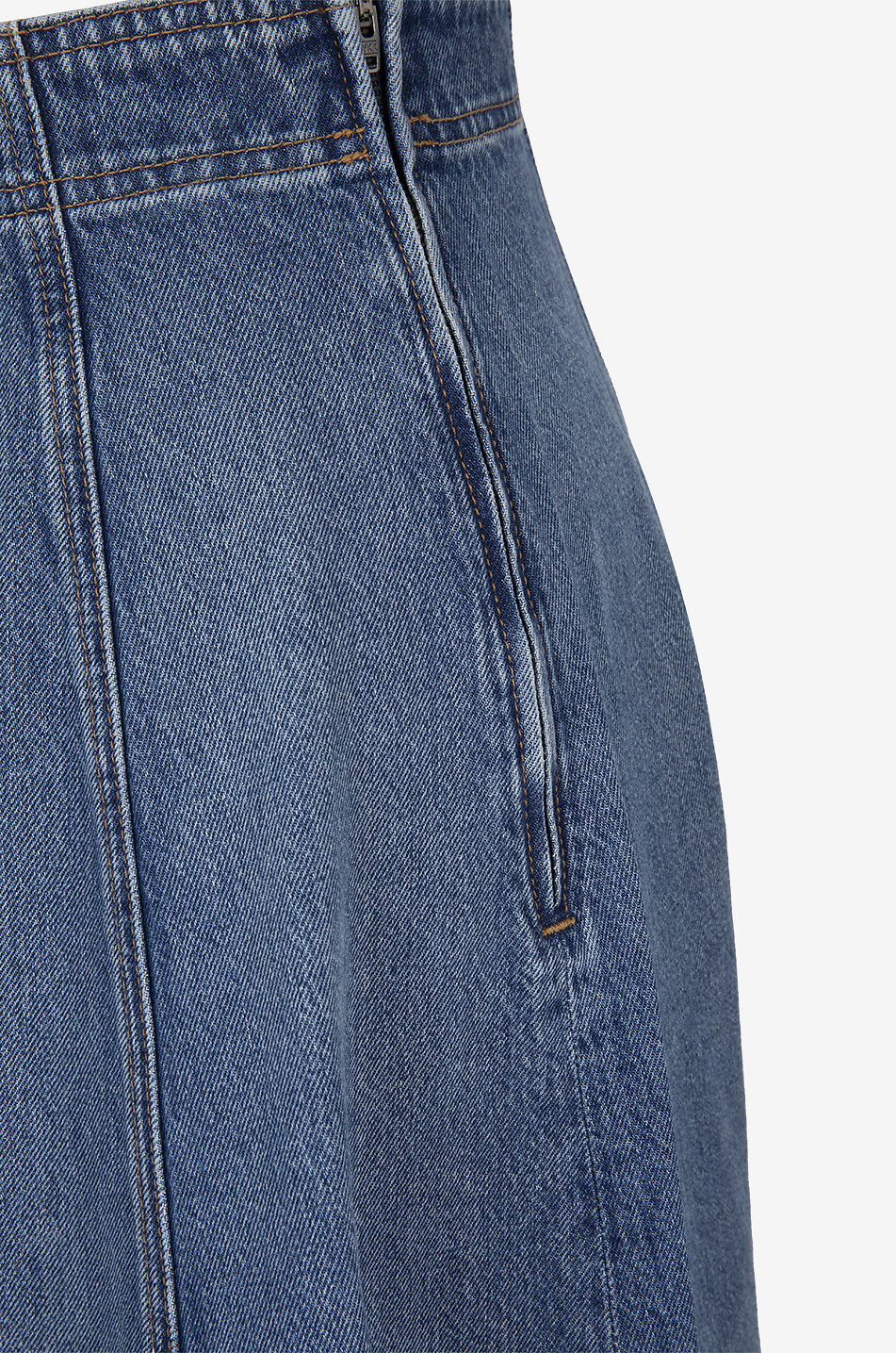 ULLA JOHNSON Jupe midi en denim Uma Danube Femme BLEU CLAIR 3