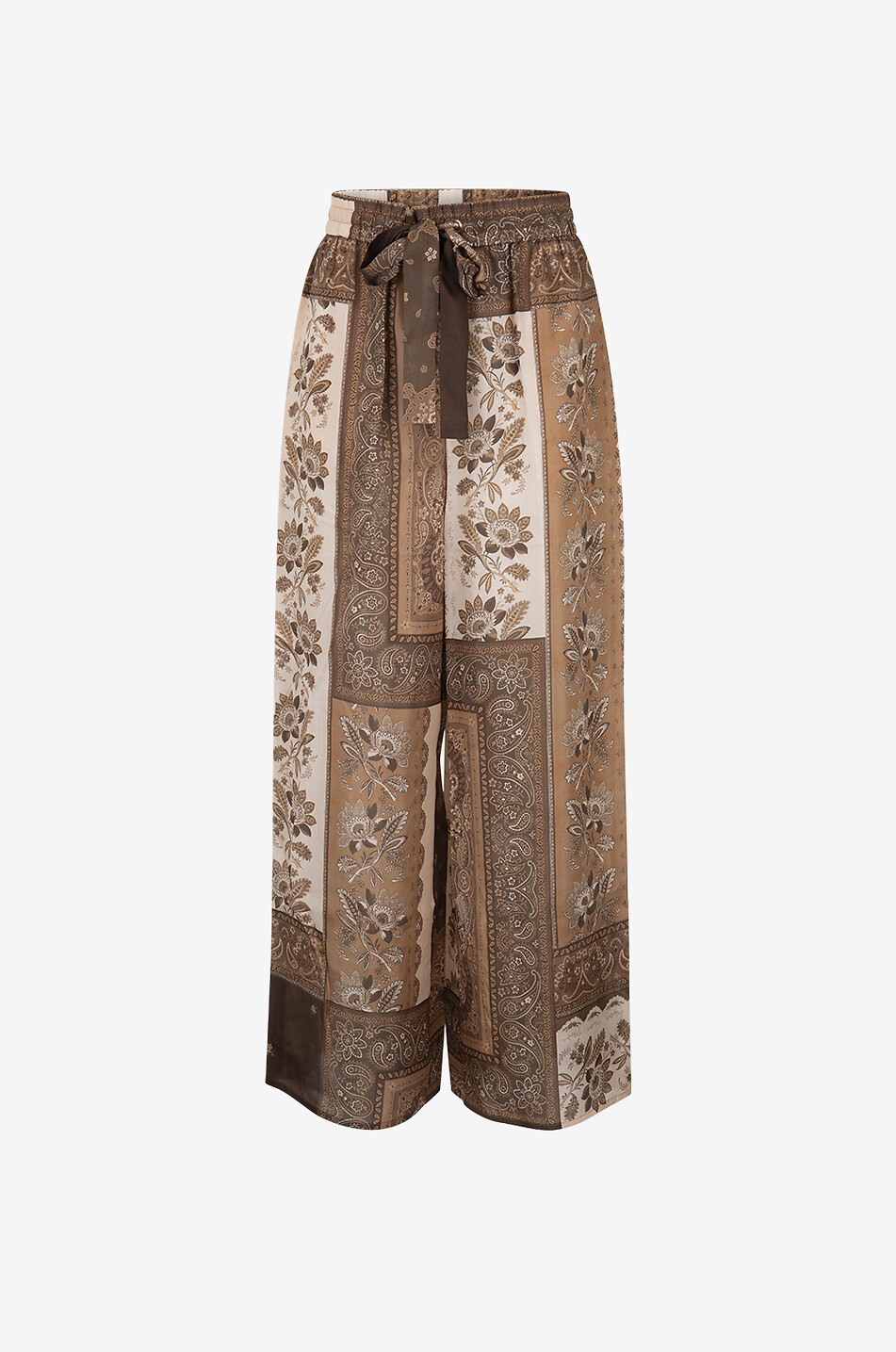 ZIMMERMANN Pantalon large en soie imprimé bandana Lucky Femme MARRON CLAIR 1