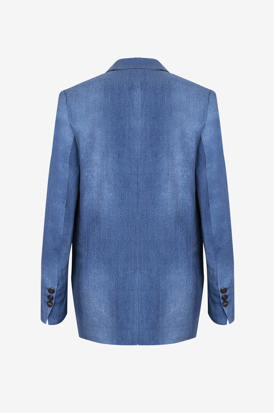 BARBARA BUI Boyfriend denim effect crepe blazer Women BLUE 2