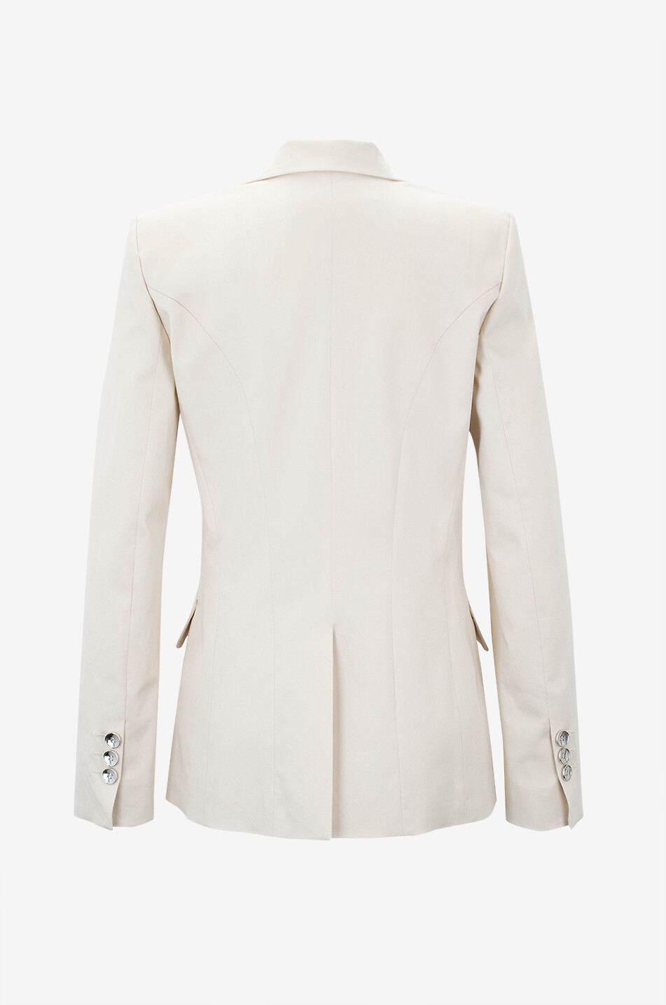BARBARA BUI Einreihiger Gabardine-Blazer Veste 3 Poches Sable Damen Hellbeige 2