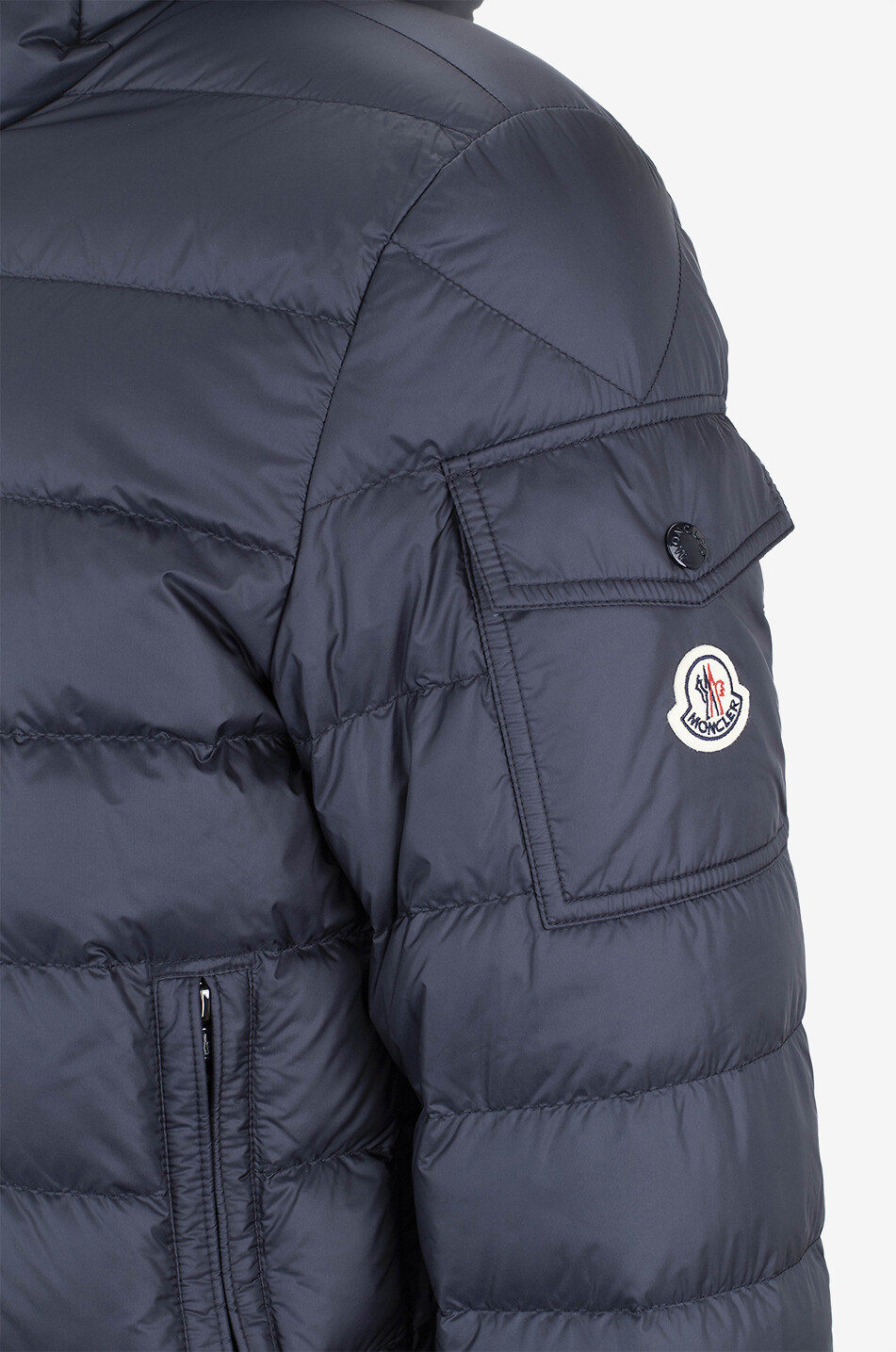 MONCLER Leichte kurze Daunenjacke mit Kapuze Najan Herren DUNKELBLAU 3