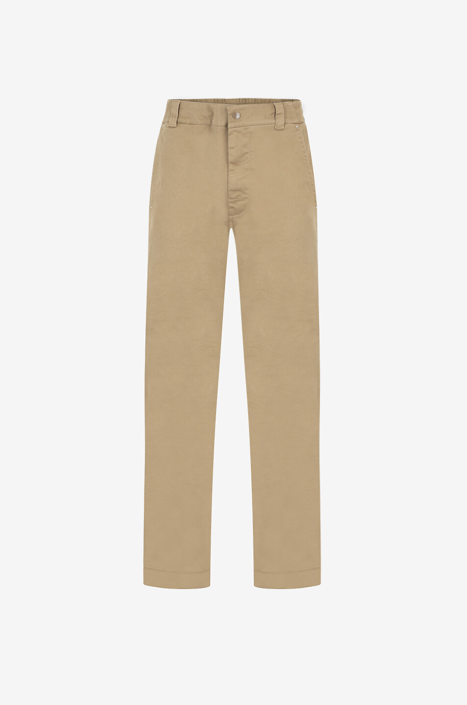 MONCLER Pantalon chino en gabardine à taille élastiquée Homme Beige Foncé 1
