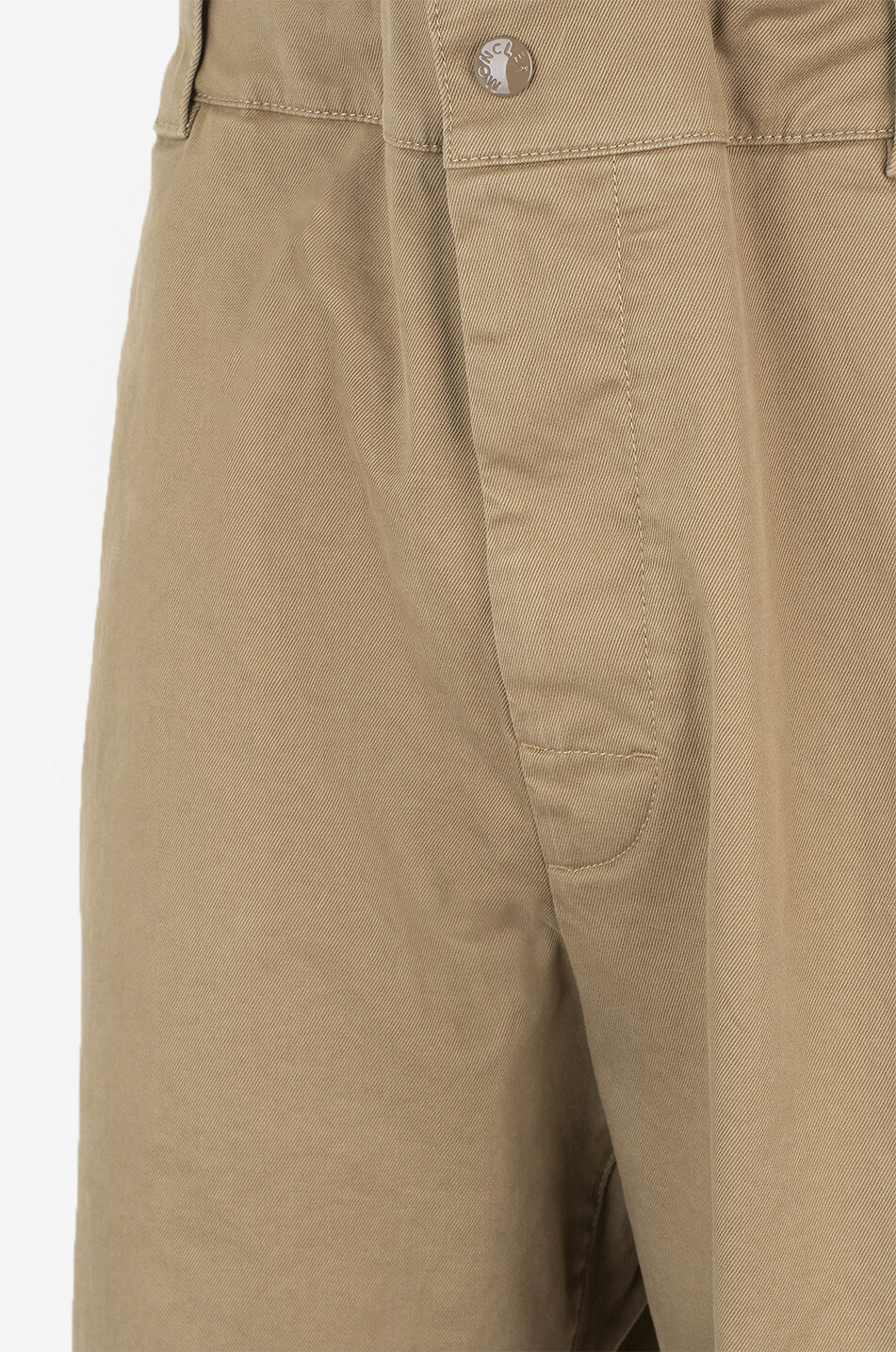 MONCLER Pantalon chino en gabardine à taille élastiquée Homme Beige Foncé 3