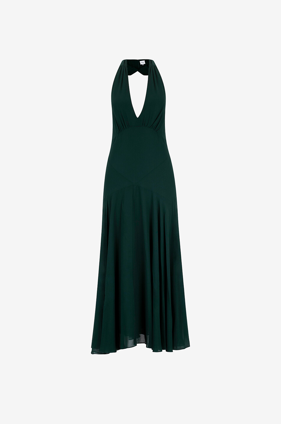 princess polly baby blue dress Reformation Gavin Open-Back Midi Dress Green Crepe Size 8 – Celebrity Owned main image 0