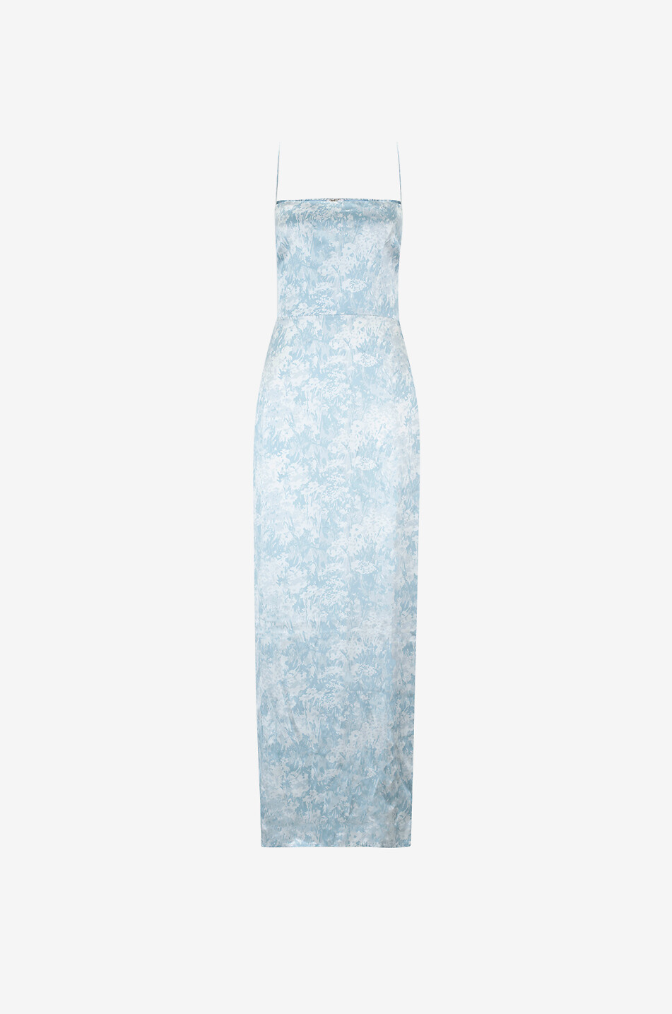 REFORMATION Frankie Idyllic floral satin long slip dress Women LIGHT BLUE 1