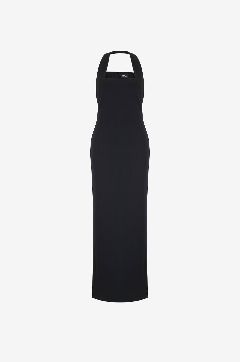Ilona long halter-neck dress in crepe