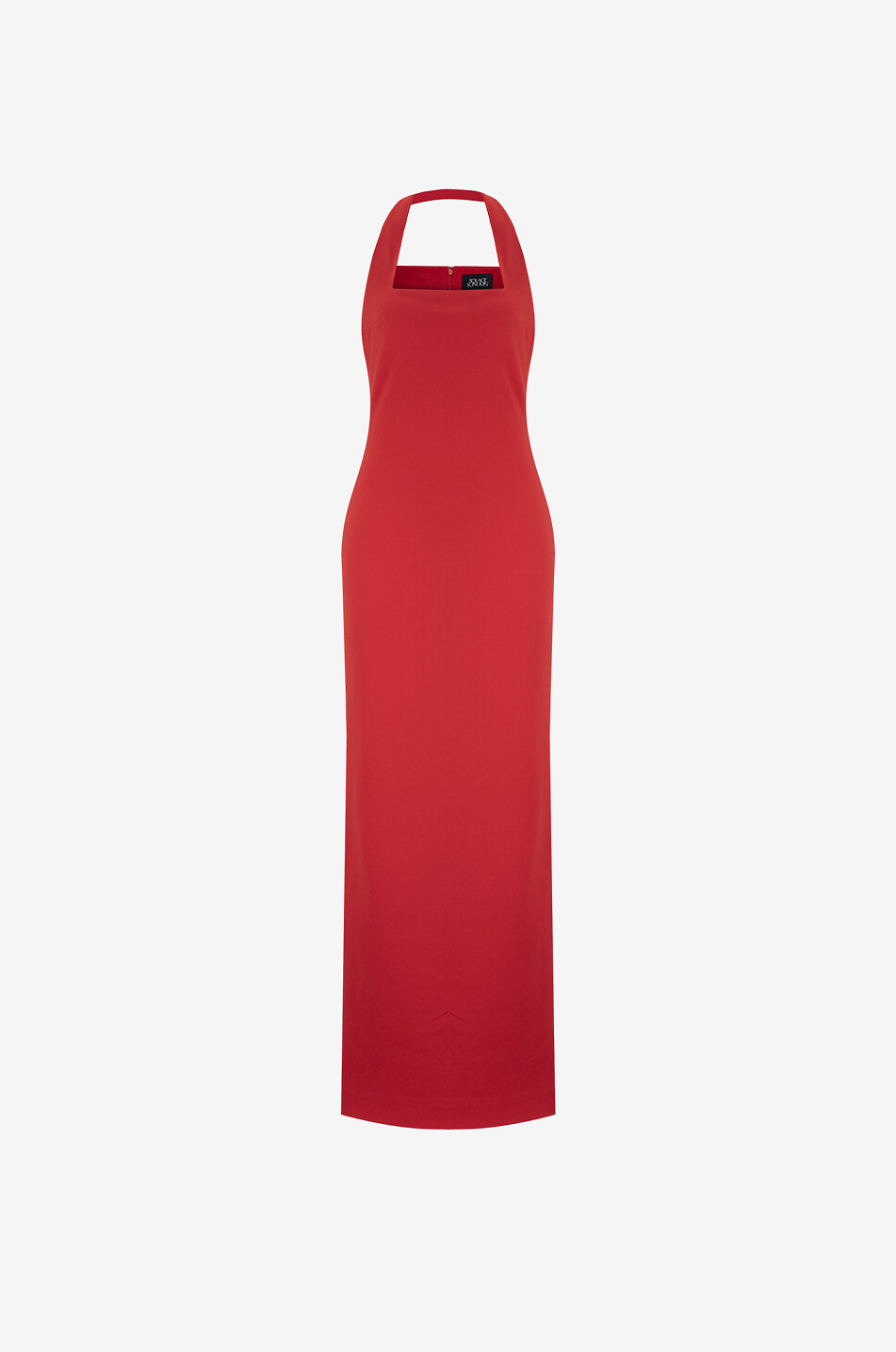SOLACE LONDON Ilona long halter-neck dress in crepe Women RED 1