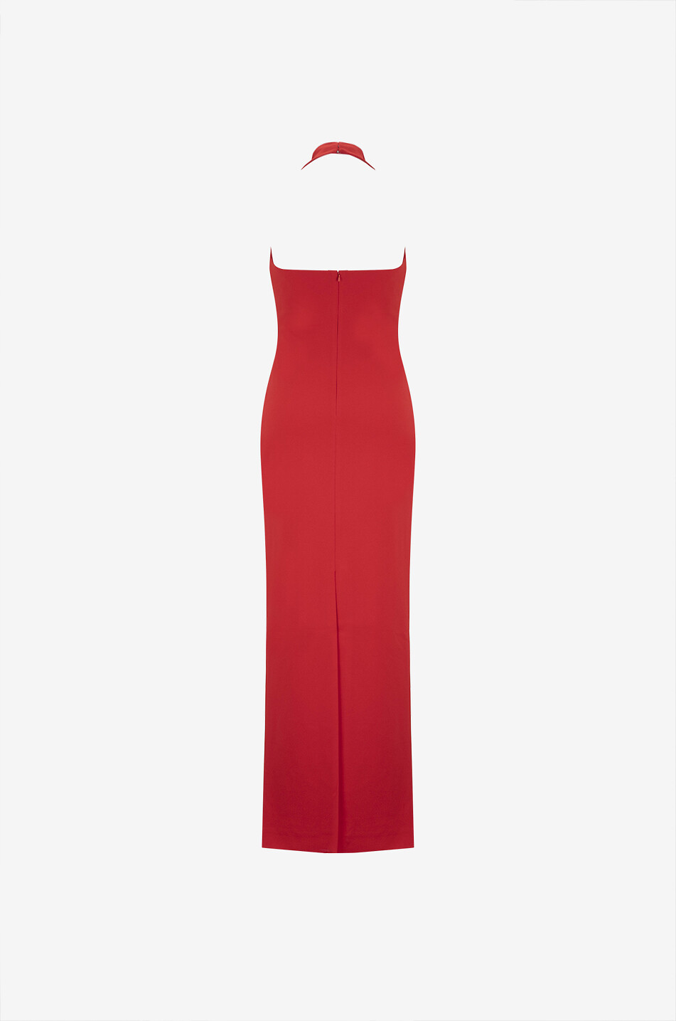 SOLACE LONDON Ilona long halter-neck dress in crepe Women RED 2