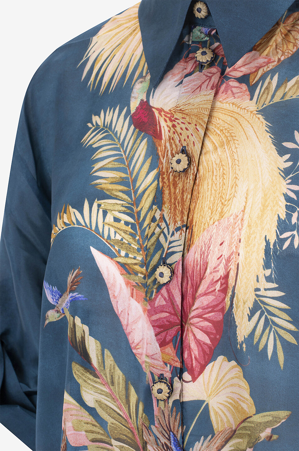 ZIMMERMANN Oversize-Kurzarmhemd aus Seide Ascension Relaxed Damen DUNKELBLAU 3