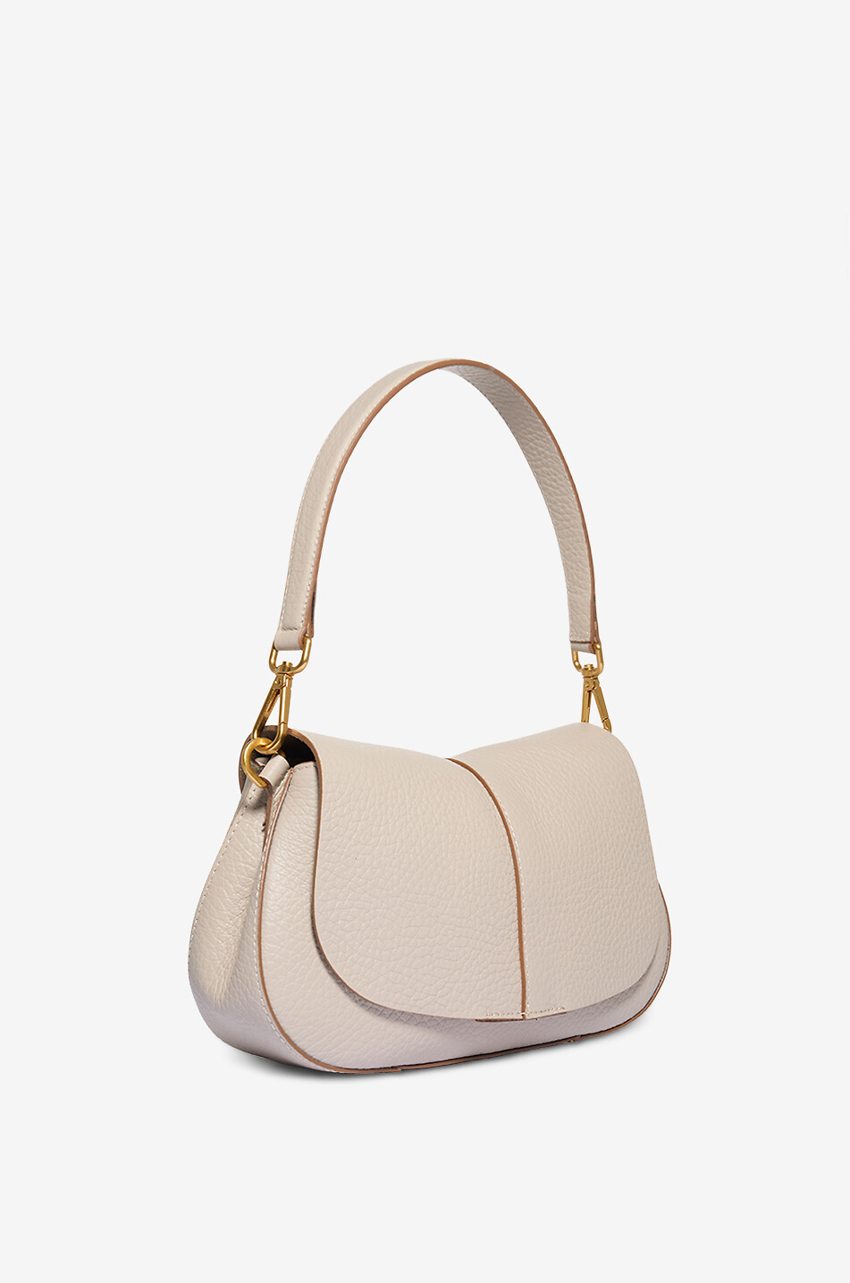 GIANNI CHIARINI Helena Round cow leather handbag Women EGGSHELL 2