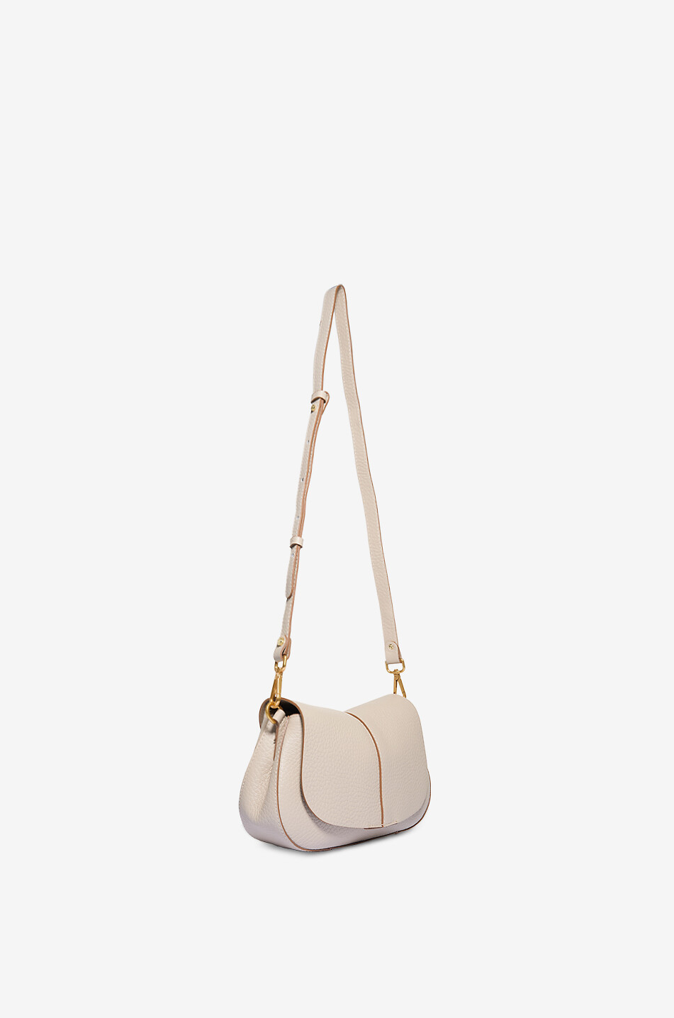 GIANNI CHIARINI Helena Round cow leather handbag Women EGGSHELL 5
