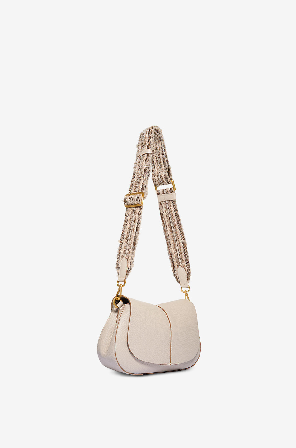 GIANNI CHIARINI Helena Round cow leather handbag Women EGGSHELL 6
