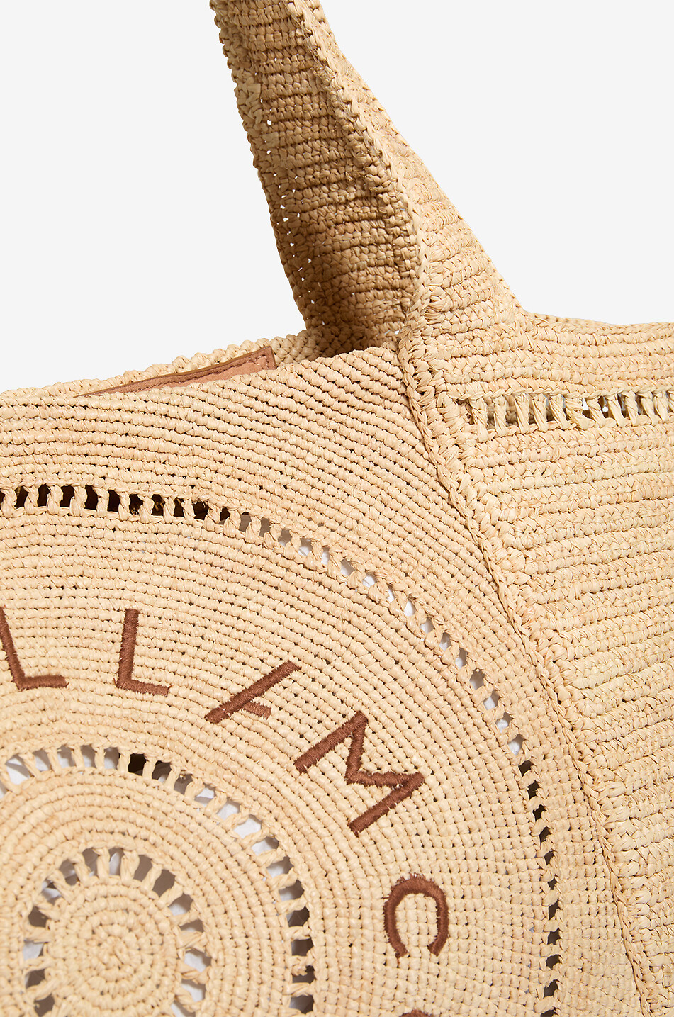 STELLA McCARTNEY Stella Logo Large crochet raffia tote bag Women BEIGE 5