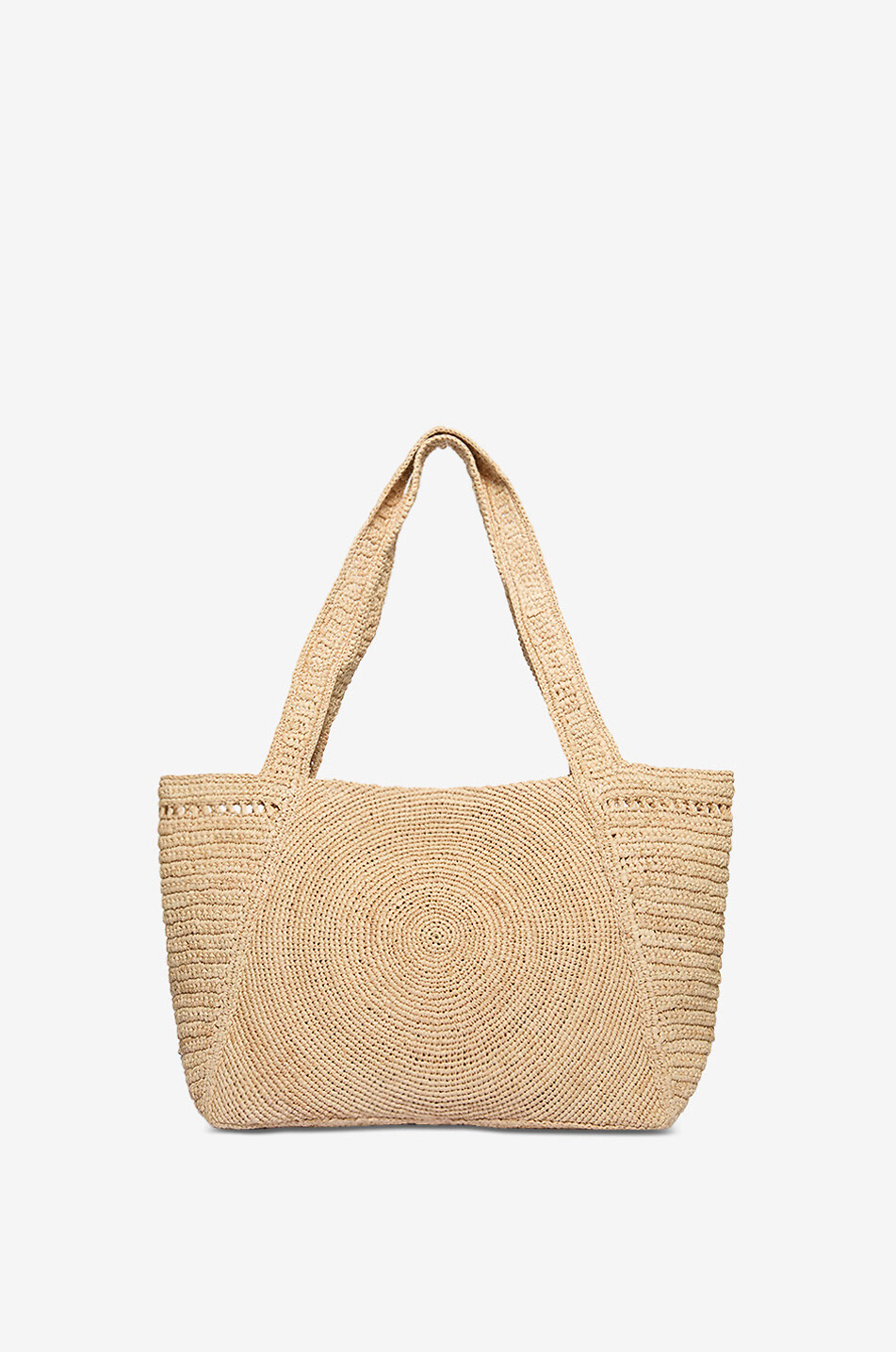 STELLA McCARTNEY Sac cabas crocheté en raphia Stella Logo Medium Femme BEIGE 3