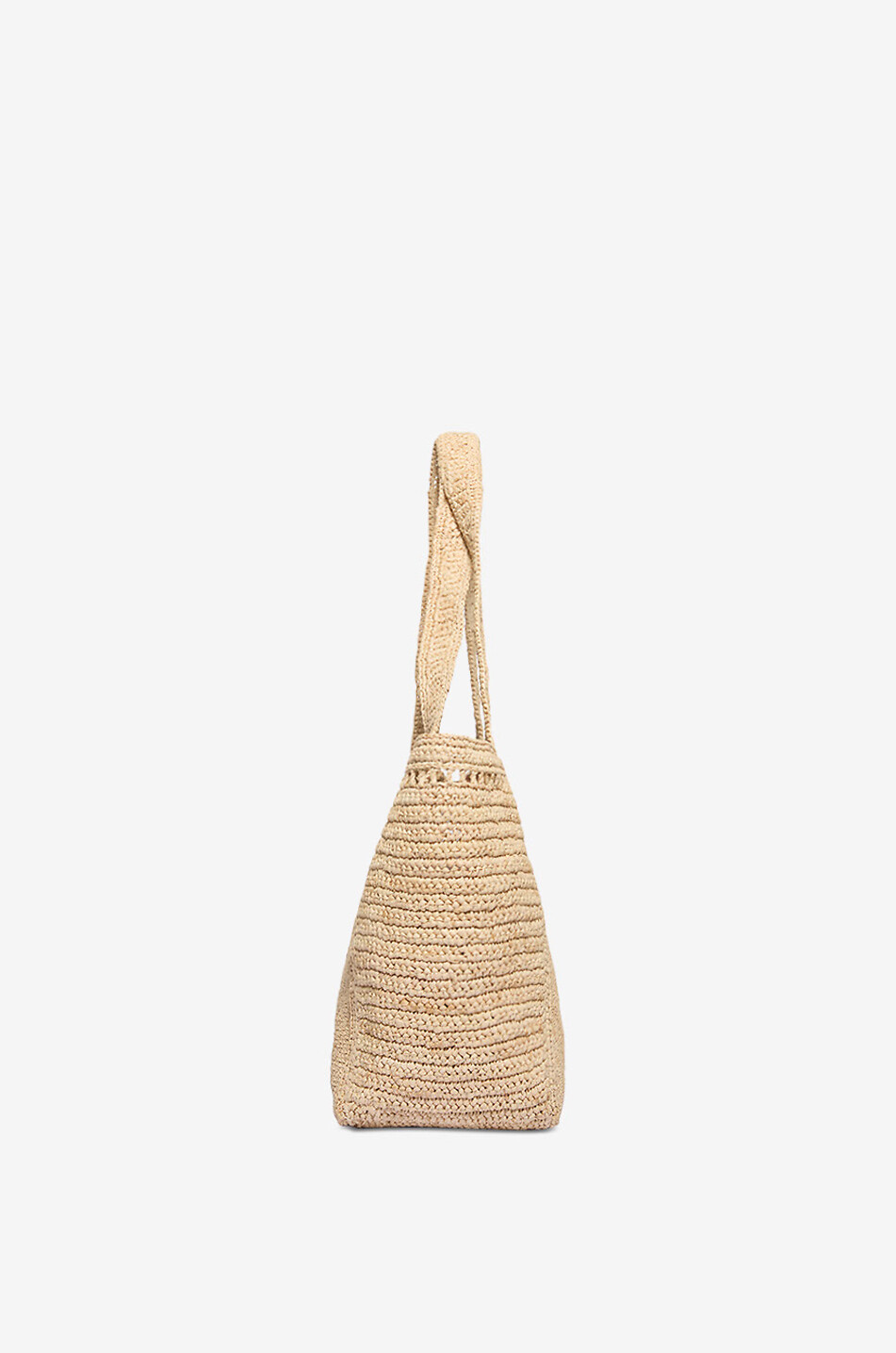 STELLA McCARTNEY Sac cabas crocheté en raphia Stella Logo Medium Femme BEIGE 4