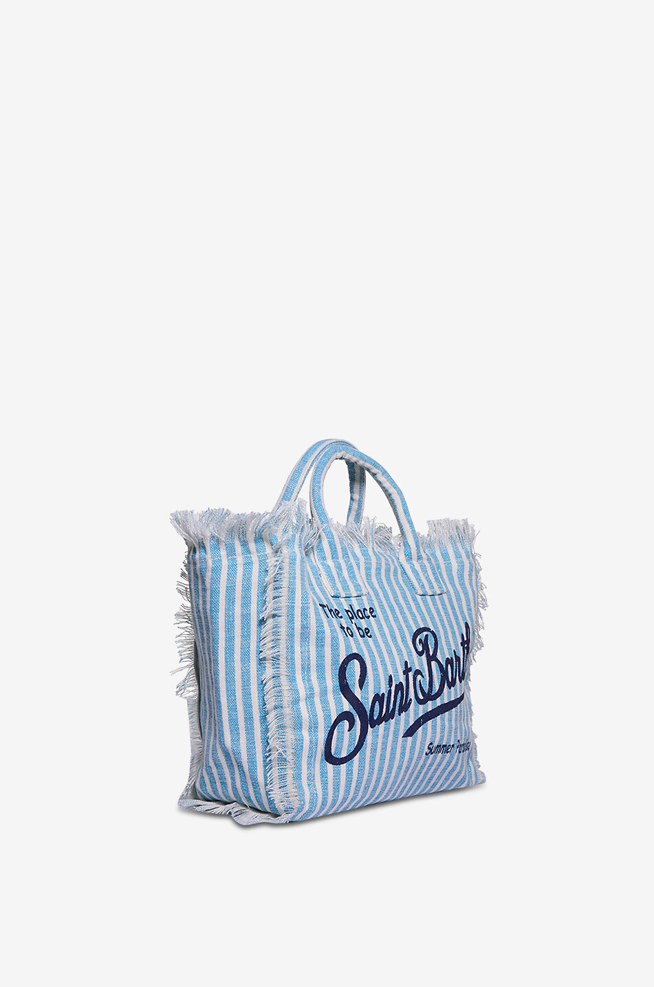 MC2 SAINT BARTH Colette linen tote bag Women BLUE 2