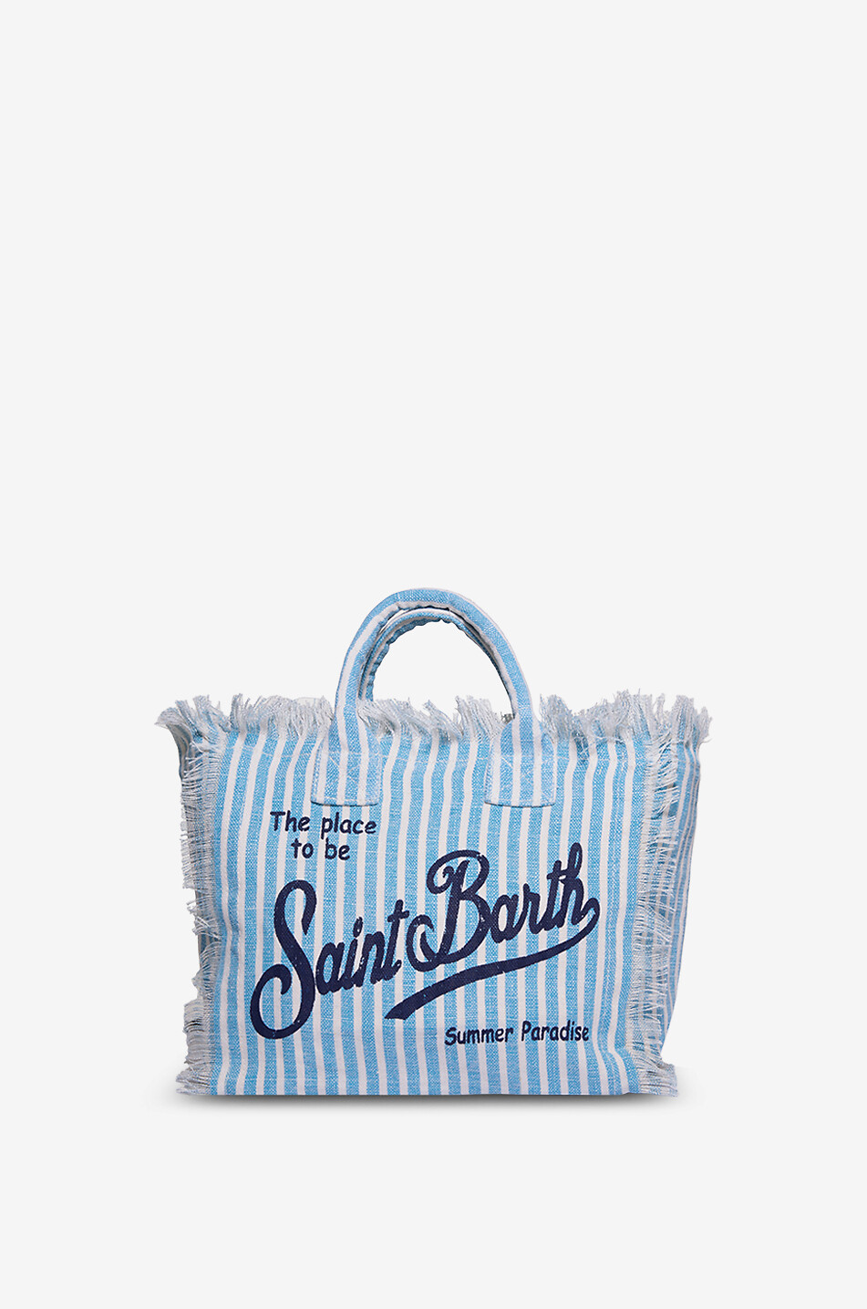 MC2 SAINT BARTH Colette linen tote bag Women BLUE 3