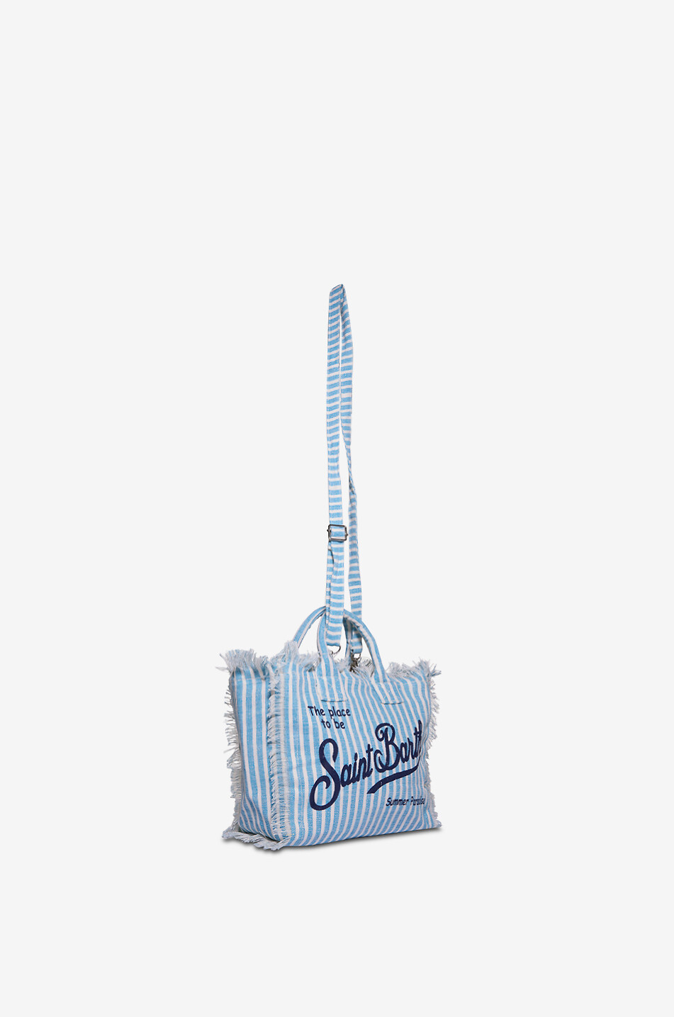 MC2 SAINT BARTH Colette linen tote bag Women BLUE 5